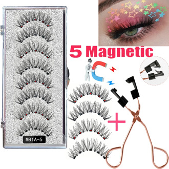 LEKOFO 4 Pairs Magnetic Eyelashes 6D With 8PCS magnet magnetic lashes Natural curl faux cils magnetique mink eye lashes tweezers