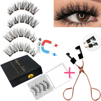 LEKOFO 8D 2 Pairs Magnetic Eyelashes 5 Magne Set Mink Eyelashes Thick faux cils magnetique Natural False Lashes+Tweezers