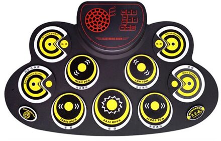 Lektronische Drum Set - Practice Drum Pad Roll Up Drinkbaar Drum Kit Met Hoofdtelefoon J K3NC geel
