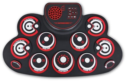 Lektronische Drum Set - Practice Drum Pad Roll Up Drinkbaar Drum Kit Met Hoofdtelefoon J K3NC Rood