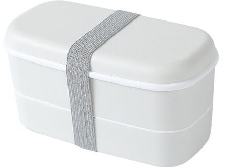 Lekvrij Lunchbox 2 Lagen Lunchbox Japanse Stijl Bento Box Geïsoleerde Voedsel Container Met Compartimenten Voor Kinderen Studenten 0ff-wit