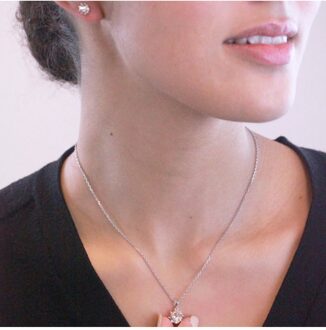 Lelieset - Oostenrijks kristal - maat Wit Zilver