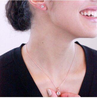 Lelieset - Oostenrijks kristal Wit en roségoud - One Size