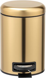 Leman afvalemmer 3 liter RVS goud mat