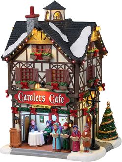 Lemax 'Carolers Cafe' - Verlicht gebouw - Exclusief adapter (werkt Multicolor