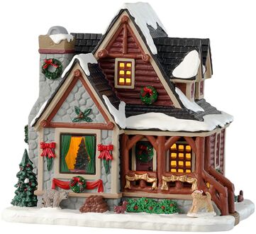 Lemax 'Christmas Cabin' - Verlicht gebouw - Exclusief adapter (werkt ook op batterijen)