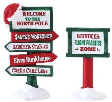 Lemax North pole signs set of 2