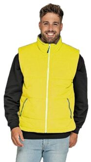 Lemon & Soda Basic bodywarmer geel voor heren - winddichte mouwloze sport vesten 2XL (44/56)