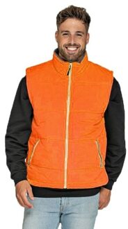 Lemon & Soda Basic bodywarmer oranje voor heren - winddichte mouwloze sport vesten M (38/50)