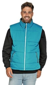 Lemon & Soda Basic bodywarmer turquoise voor heren - winddichte mouwloze sport vesten 2XL (44/56)