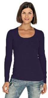 Lemon & Soda Bodyfit dames shirt lange mouwen/longsleeve zwart - Dameskleding basic shirts L (40)