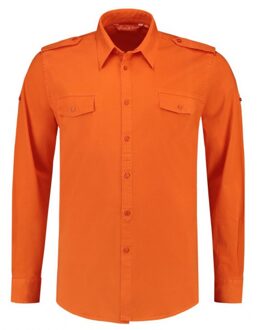 Lemon & Soda Bodyfit overhemd oranje voor hem