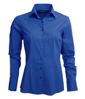 Lemon & Soda Casual promo overhemd voor dames - blauw - lange mouwen - katoen/polyester