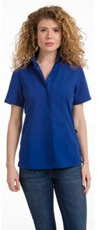 Lemon & Soda Dames overhemd blauw korte mouw L