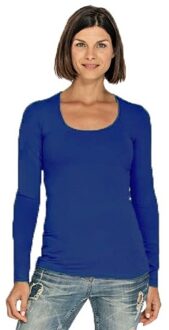 Lemon & Soda Dames shirts blauw met bodyfit pasvorm