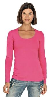 Lemon & Soda Dames shirts fuchsia met bodyfit pasvorm