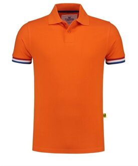 Lemon & Soda Grote maten oranje polo shirt Holland voor heren
