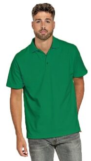 Lemon & Soda Heren basic poloshirt - groen - korte mouw - katoen
