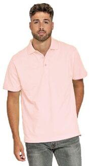 Lemon & Soda Heren basic poloshirt - lichtroze - korte mouw - katoen