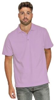 Lemon & Soda Heren basic poloshirt - lila paars - korte mouw - katoen S (36/48)