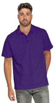 Lemon & Soda Heren basic poloshirt - paars - korte mouw - katoen
