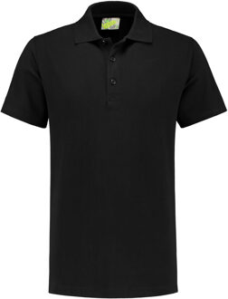 Lemon & Soda Heren basic poloshirt - zwart - korte mouw - katoen