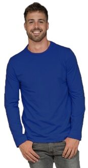 Lemon & Soda Lange mouwen/longsleeve stretch t-shirt - blauw - heren - Herenkleding