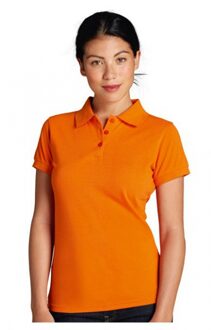 Lemon & Soda Oranje dames poloshirt - korte mouwen - 100% katoen - 200 grams - normal fit