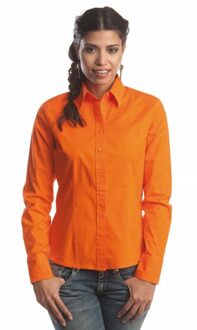 Lemon & Soda Oranje katoenen overhemd met lange mouwen voor dames