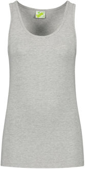 Lemon & Soda Sport singlet voor dames - lichtgrijs - mouwloos shirtje - katoen/elastaan - ademend S (36)
