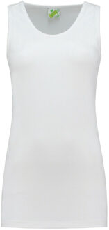 Lemon & Soda Sport singlet voor dames - wit - mouwloos shirtje - katoen/elastaan - ademend