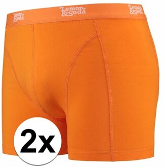Lemon & Soda Voordelige oranje boxershorts 2-pak Lemon and Soda