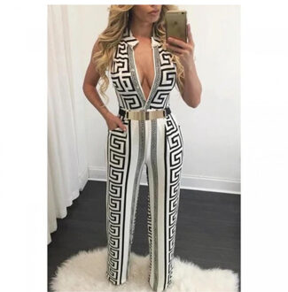 Lena jumpsuit met riem | wit - 36