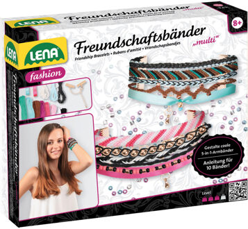 Lena Vriendschapsarmbandenset Meisjes 20 Cm Katoen Roze/blauw