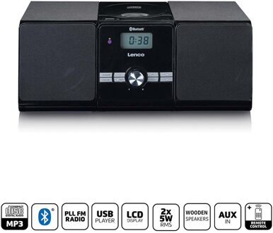 Lenco Micro set met CD/MP3 Bluetooth USB afstandsbediening Zwart - MC-030BK