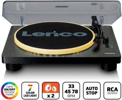 Lenco Platenspeler met PC-codering, luidsprekers en verlichting - LS-50LEDBK