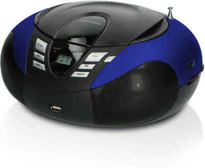 Lenco SCD-37 USB CD speler Blauw