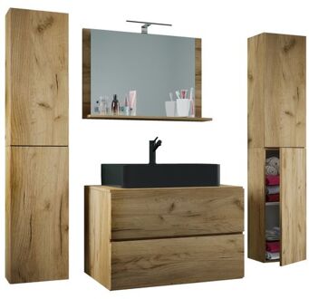 LendasXLBL badkamer 5 delen eik decor. Wit