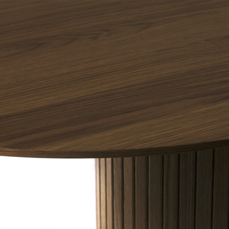 Lenn houten eettafel ovaal gerookt eiken - 180 x 95 cm Bruin