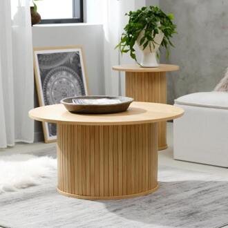 Lenn houten salontafel naturel - Ø90 cm Bruin