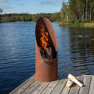 Lennart metalen vuurkorf roestbruin - Ø37 cm Oranje