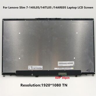 Lenovo 14" LCD Screen With Frame Replacement For Lenovo Slim 7-14ARE05 14ITL05 5D10S39645 - small