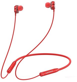 Lenovo HE08 Bluetooth 5.0 Nekband Oortelefoon Draadloze Hifi Stereo Sport Running Waterdichte Headset Voor Iphone Xiaomi Huawei rood