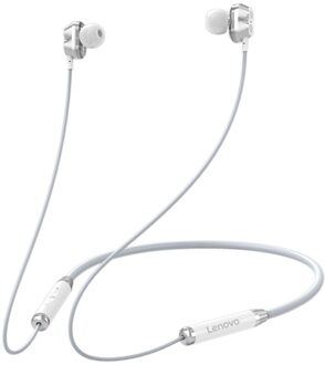 Lenovo HE08 Bluetooth 5.0 Nekband Oortelefoon Draadloze Hifi Stereo Sport Running Waterdichte Headset Voor Iphone Xiaomi Huawei wit