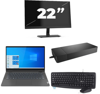 Lenovo IdeaPad Flex 5 14ITL05 - Intel Core i3-11e Generatie - 14 inch - 16GB RAM - 256GB SSD - Windows 11 Home + 1x 22 inch Monitor