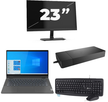 Lenovo IdeaPad Flex 5 14ITL05 - Intel Core i3-11e Generatie - 14 inch - 16GB RAM - 256GB SSD - Windows 11 Home + 1x 23 inch Monitor