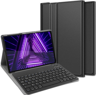 Lenovo Tab M10 Plus hoes - AZERTY Bluetooth Keyboard Cover – zwart