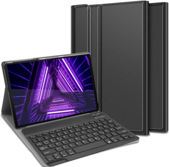 Lenovo Tab M10 Plus hoes - QWERTZ Bluetooth Keyboard Cover – zwart