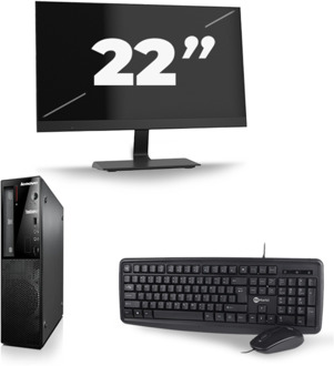 Lenovo ThinkCentre Edge 72 SFF - Intel Core i5-3e Generatie - 8GB RAM - 256GB SSD - Windows 10 + 1x 22 inch Monitor