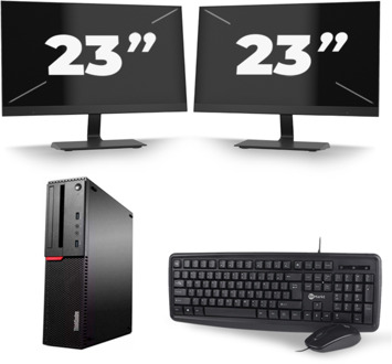 Lenovo ThinkCentre M700 SFF - Intel Core i5-6e Generatie - 8GB RAM - 256GB SSD - Windows 11 + 2x 23 inch Monitor
